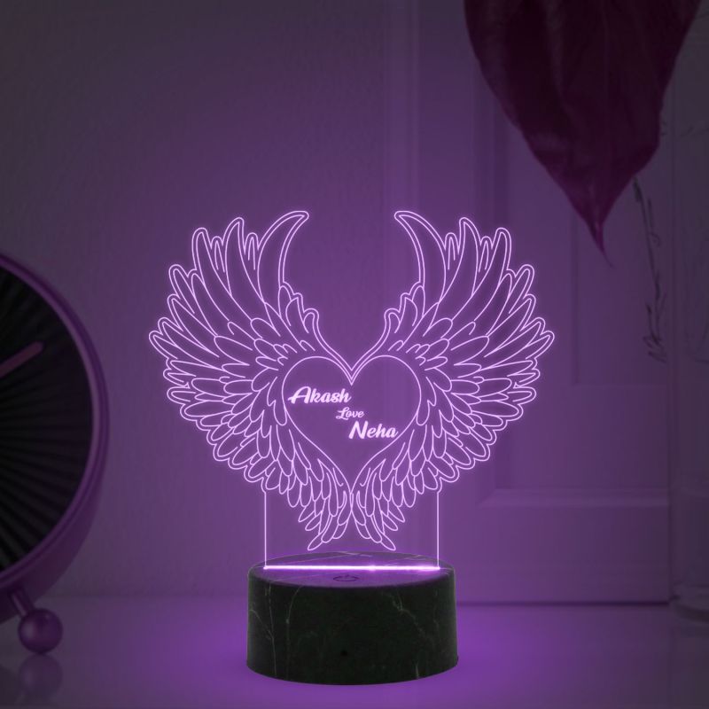 Customized Name Lamp for Couple with Multicolored Gift for Husband Wife Anniversary Valentine Day